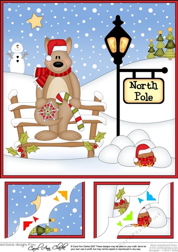 8 x 8 Christmas at the North Pole Little Kangaroo has a Candy Cane Scalloped Corner Topper 