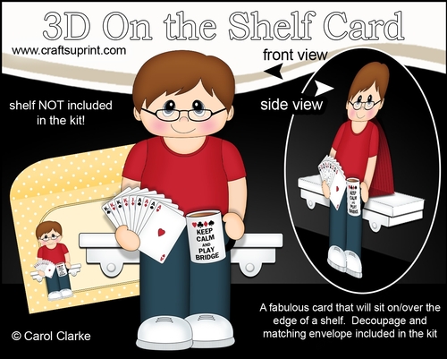 3D On the Shelf Card Kit - Card Player Micah enjoys a rubber of Bridge