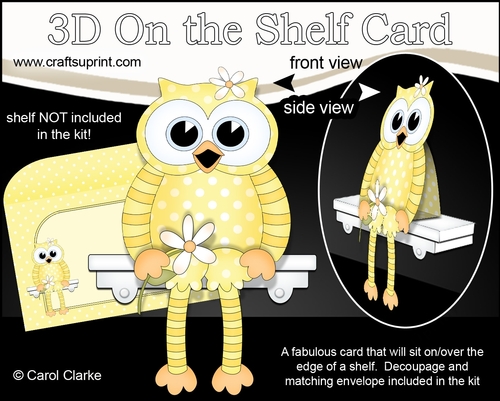 3D On the Shelf Card Kit - Little Hoot Owl