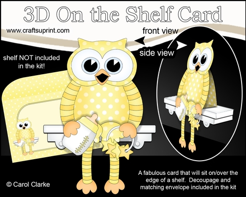 3D On the Shelf Card Kit - Little Hoot Baby Owl