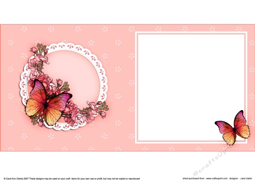 6x6 A Touch of Elegance Flowers and Butterflies matching insert