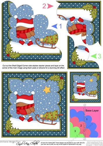 Christmas Bobbin Robin collects the Christmas Tree Shell Edged Corner Stacker