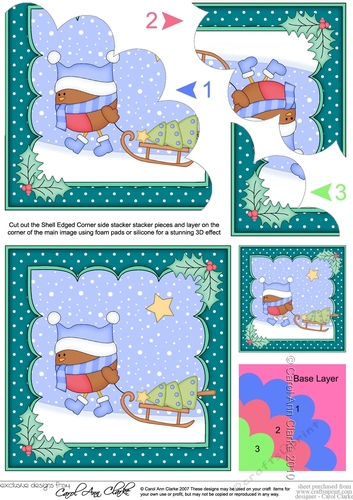Christmas Bobbin Robin collects the Christmas Tree Shell Edged Corner Stacker