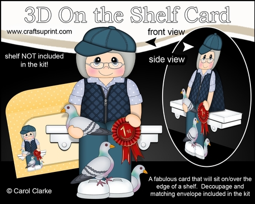 3D On the Shelf Card Kit - Little Pigeon Fancier Cecila