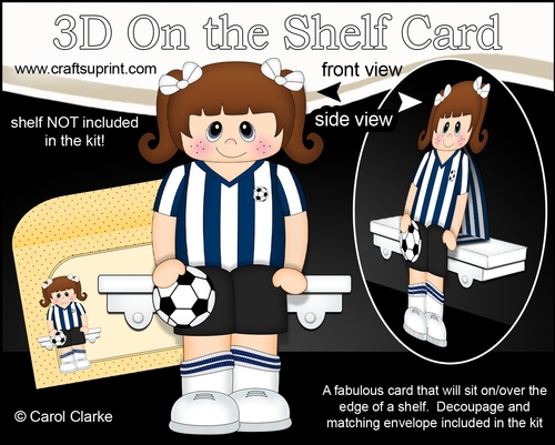 3D On the Shelf Card Kit - Little Footballer Emelina