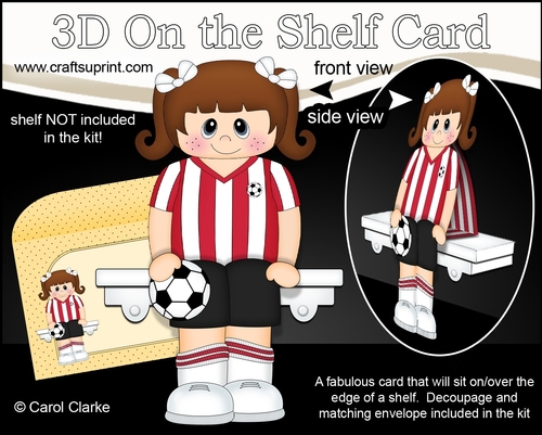 3D On the Shelf Card Kit - Little Footballer Leslee