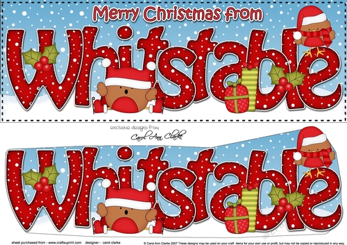 Large DL Merry Christmas from WHITSTABLE 3D decoupage 
