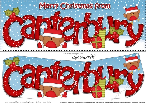 Large DL Merry Christmas from CANTERBURY 3D decoupage 