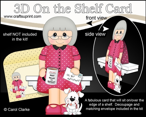 3D On the Shelf Card Kit - Vanesa is Happily Retired
