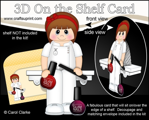 3D On the Shelf Card Kit - Little Glam Nails Nail Technician Candie