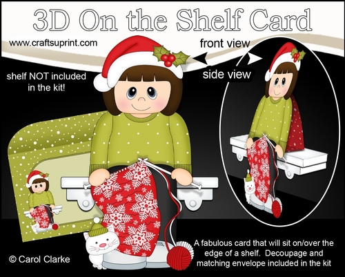 3D On the Shelf Card Kit - Knitting the Christmas Jumper