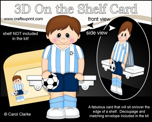 3D On the Shelf Card Kit - Little Footballer Hal