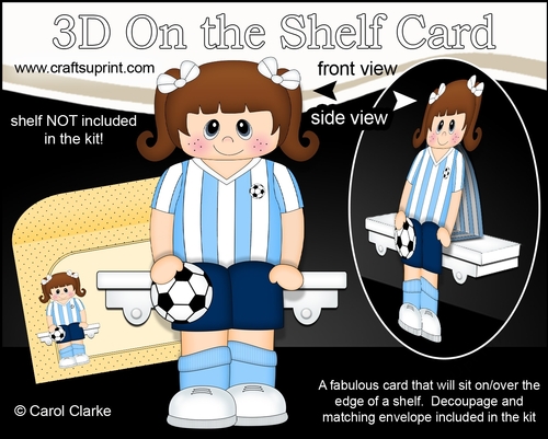 3D On the Shelf Card Kit - Little Footballer Rachelle