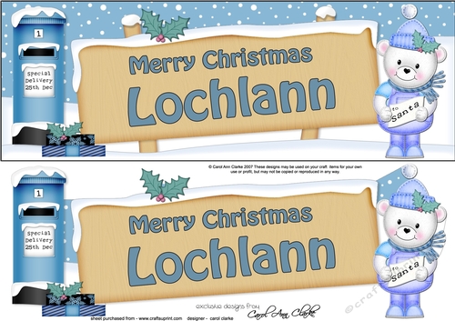 Large DL Christmas LOCHLANN Austin Bear 3D decoupage 