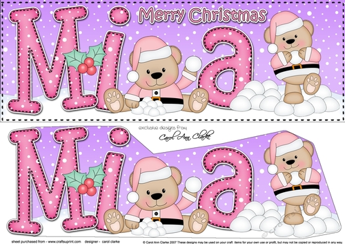 Large DL Christmas MIA 3D decoupage 