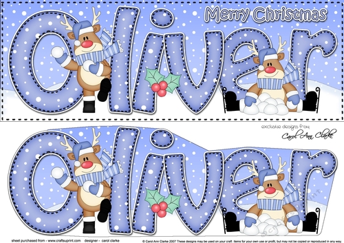 Large DL Christmas OLIVER 3D decoupage 