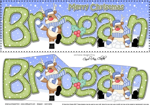 Large DL Christmas BROGAN 3D decoupage 