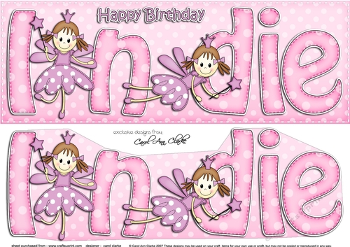 Large DL Birthday INDIE 3D decoupage