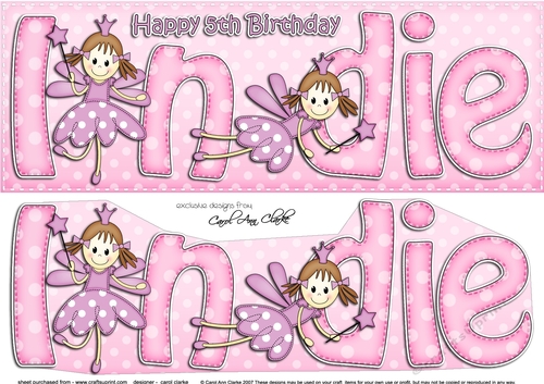 Large DL 5th Birthday INDIE 3D decoupage