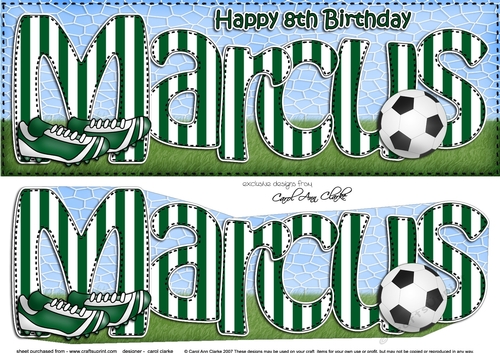 Large DL 8th Birthday MARCUS 3D decoupage