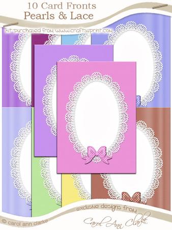 A5 Pearls and Lace Card Fronts Kit
