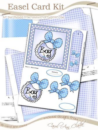 New Baby Boy Easel Card Kit with 3D Decoupage