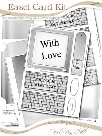 Computer Monitor and Keyboard Easel Card Kit