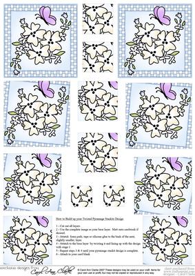 Flowers and Butterfly Twisted Pyramage Sheet