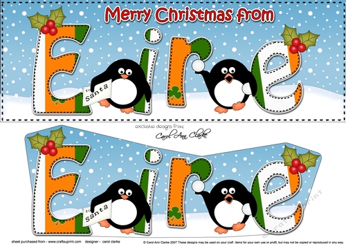 Large DL Merry Christmas from EIRE 3D decoupage 