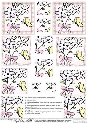 Flowers and Butterfly Twisted Pyramage Sheet