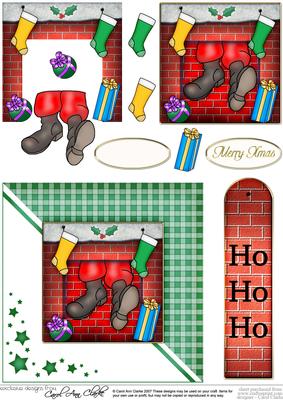 Santa Got Stuck! Quick Card with 3D Decoupage