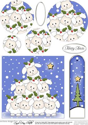 Merry Christmas to Ewe! Quick Card with Circle Pyramage