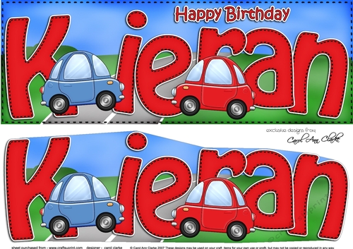 Large DL Birthday KIERAN 3D decoupage