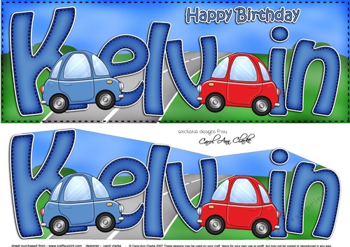 Large DL Birthday KELVIN 3D decoupage