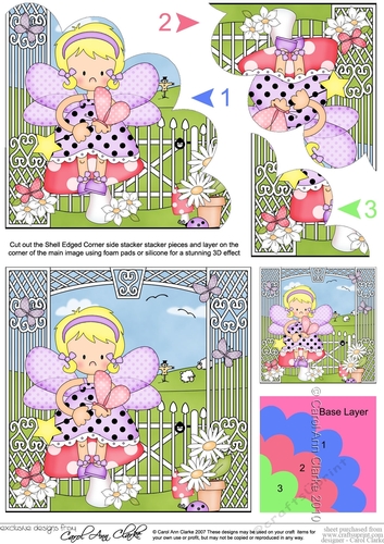 Girlz Fiz Fairy has a Butterfly Shell Edged Corner side stacker
