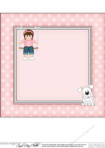 8 x 8 Cute Little Teen is Swinging High matching square insert Panel