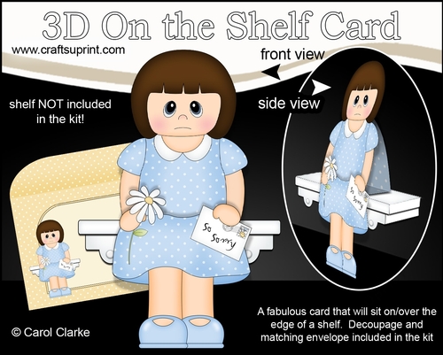 3D On the Shelf Card Kit - Valrie is very Sorry, Sympathy, Belated Birthday