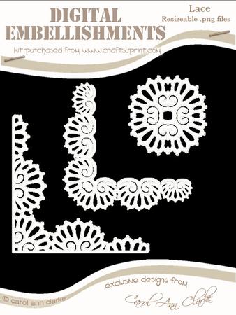 Pretty Lace Corners and Medallions Digital Embellishments