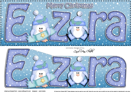 Large DL Christmas EZRA 3D decoupage 