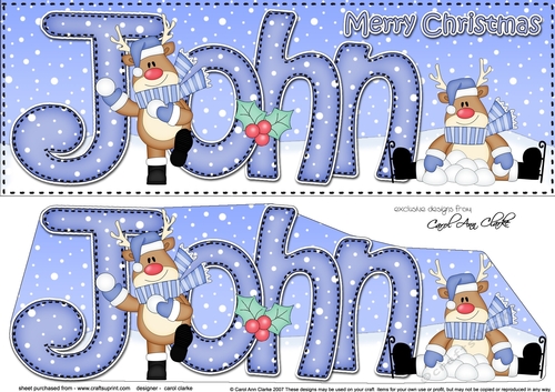 Large DL Christmas JOHN 3D decoupage 