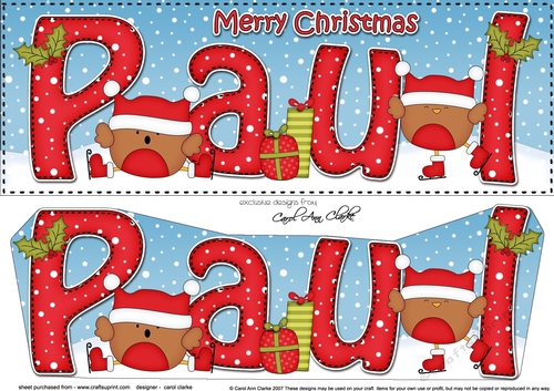 Large DL Christmas PAUL 3D decoupage 