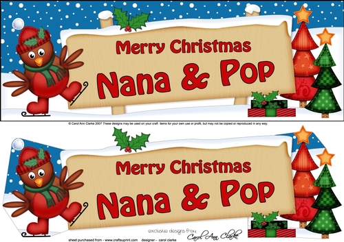 Large DL Christmas NANNA and POP 3D decoupage 