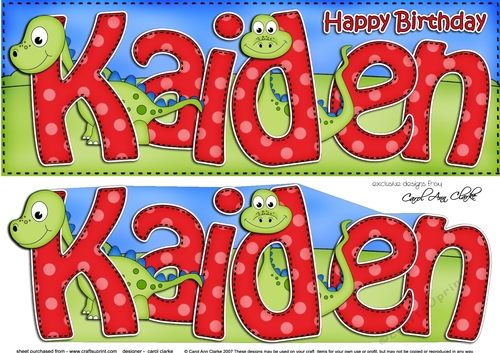 Large DL Birthday KAIDEN 3D decoupage