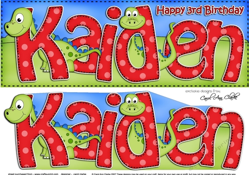 Large DL 3rd Birthday KAIDEN 3D decoupage