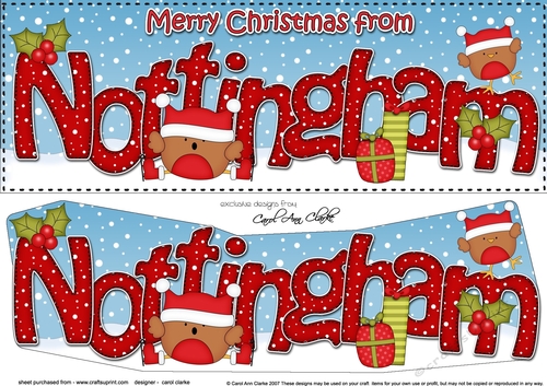 Large DL Merry Christmas from NOTTINGHAM 3D decoupage 
