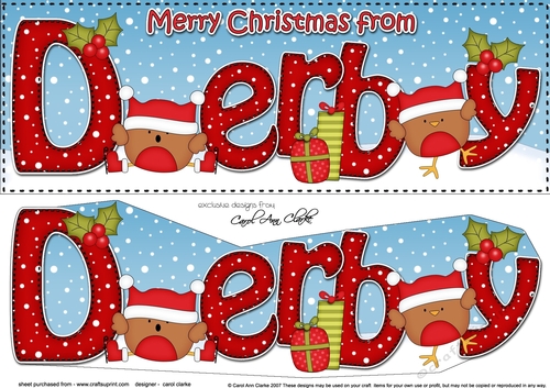 Large DL Merry Christmas from DERBY 3D decoupage 