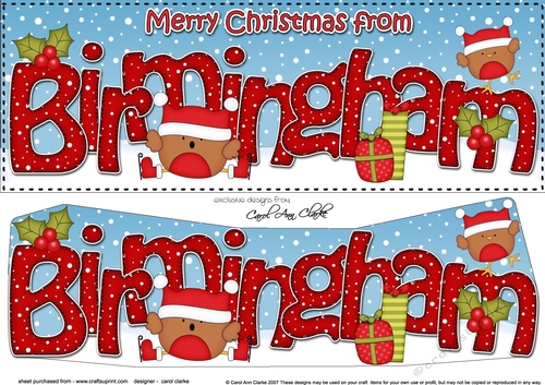Large DL Merry Christmas from BIRMINGHAM 3D decoupage 