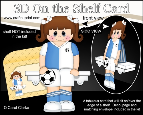 3D On the Shelf Card Kit - Little Footballer Kayla