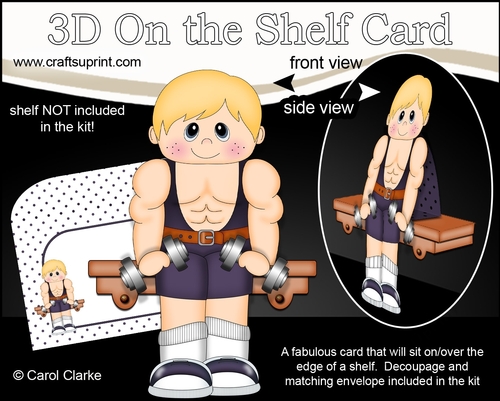 3D On the Shelf Card Kit - Little Weightlifter Ezequiel