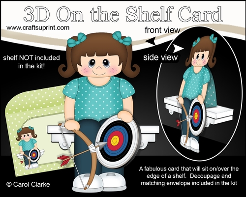 3D On the Shelf Card Kit - Little Archery Girl Marisela is Right on Target